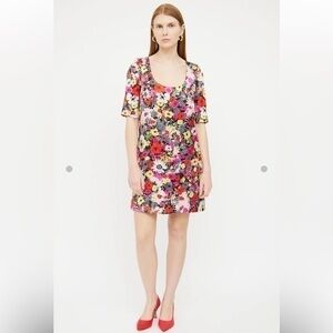Rebecca Taylor Cream Multi Colour Silk Dress